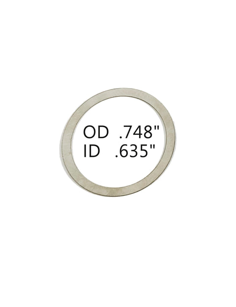 TACSHIM barrel shim ring, metal; outer diameter 0.748 in, inner diameter 0.635 in for muzzle brake timing and alignment.