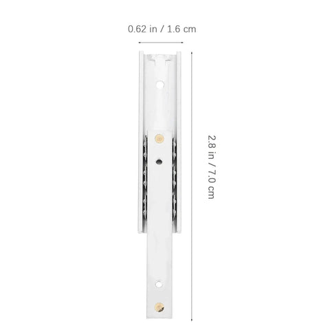 Full Extension Drawer Slides 2 Pack With Detachable Quick Release Latches For Tool Free Assembly Fully Extendable Drawers To Access Every Item And Maximize Storage In Kitchen Closet Or Furniture Measures 15.5 By 1.6 Cm shown vertically with measurements indicated