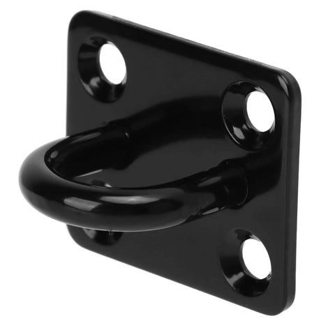 Badass Stainless Steel Pad Eye Plate 5 Pack heavy duty rigging hardware, black steel fixed anchor for ropes and chains.
