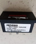 JwDawn 4Pin 24x48mm Battery Gauge Monitor For Golf Cart & Pallet Truck showing 10 bar LED display and specs.