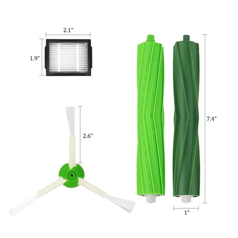 Roomba Replacement Kit For I7 I7 Plus I2 I3 I4 I6 I8 J7 E5 E6 E7 Series Vacuums With Two Rubber Brush Sets Eight HEPA Filters And Eight Side Brushes Easy To Install High Quality Spare Parts