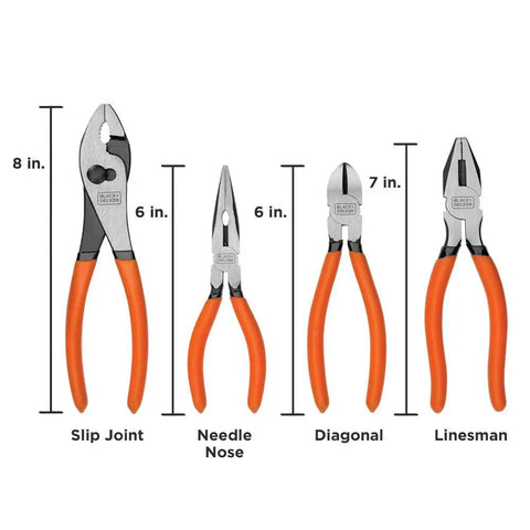 4 Piece Pliers Set With 8 Inch Slip Joint Pliers 7 Inch Linesman Pliers And 6 Inch Needle Nose Pliers Versatile Hand Tool Kit