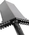 Close-up of NX-5 31 Inch Long Handle Black Tempered Steel Shovel blade, designed for heavy-duty digging and cleanup.