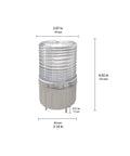 Industrial Grade LED Rotating Strobe Beacon For Emergency Warning, compact 24V DC Revolving Signal Light with measured dimensions.