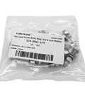 1/4-20 stainless hex bolt kit with nuts and washers for construction and DIY projects, stainless steel hardware set in packaging. Reliable and durable.
