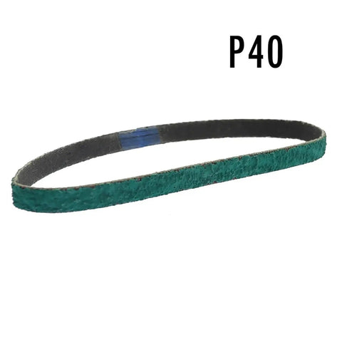 Top Shelf Zirconia Grinding Sanding Belt P40 for Mini Belt Grinders, heavy duty, precision abrasive for metal and wood.