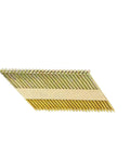 Heavy Duty Ring Shank Framing Nails Featuring Clipped Head Design Electro Galvanized Steel Fasteners on paper tape collated strip.