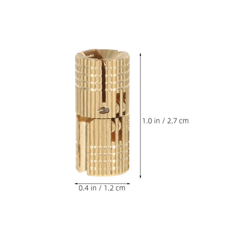 Smooth Operator Brass Concealed Barrel Hinges Six Piece Kit, 1 inch, brass material, ideal for small furniture projects.