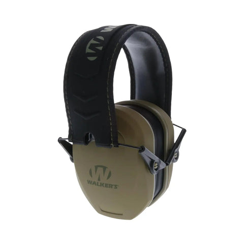 Razor Slim Passive Earmuff Ultra Low Profile Earcups Olive Dark Green One Size Compact Lightweight Hearing Protection for Youth and Women Shooters Foldable and Adjustable Range Ready