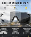 Hella Durable Photochromic Polarized Safety Glasses With Tough As Nails Impact Resistant Polycarbonate Lenses show adaptive tint for outdoor use.