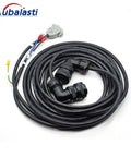 Aubalasti servo motor cable harness, black coil with 90-degree connectors and plug