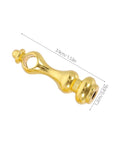 12 Pack Gold Shelf Rail Brackets for Cabinets and Bars showing single metal bracket with 6mm hole, dimensions labeled