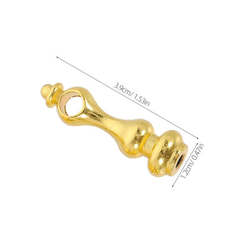 12 Pack Gold Shelf Rail Brackets for Cabinets and Bars showing single metal bracket with 6mm hole, dimensions labeled