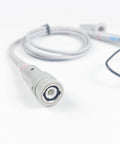 Close-up of 100MHz Oscilloscope Probe Kit with BNC clip probes, showcasing the detachable hook tip and cable.