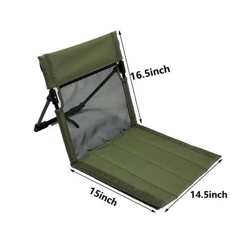 Green foldable camping chair with mesh back, dimensions 16.5 inch by 15 inch, Two Pack Ultra Light Foldable Camping Chairs With Mesh Backrest Chill Beach Ready Portable With Carry Bag For Sunbathing Poolside Picnics Lawn Road Trips Green