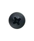 Pro Quality Double Bulk Knockout Grade Heavy Duty Phillips Pan Head Screws, 100 Pack, No. 10 By Three Quarter Inch Coarse Deep Thread Black Phosphate Steel, top view.