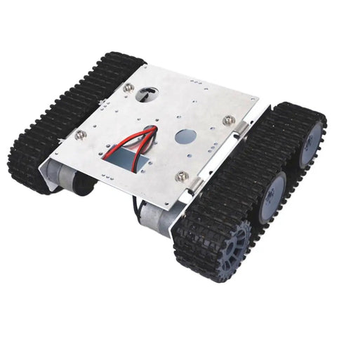 Smart Robot Tank Chassis With 33GB-520 Motor For DIY Robotics, Durable Aluminum Alloy, Big Track System, top view.