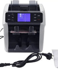 Grind Ready Cash Processor With Auto Bill Sorting Uv Mg Ir Detect Sneaky Fakes Serial Number Logging And Mixed Denomination Processing For Busy Entrepreneurs Who Want Zero Nonsense Efficiency front view with power cable and manual