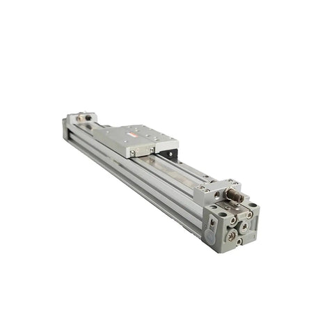 Rugged MY1H Pneumatic Rodless Cylinder With Ironclad Mechanical Joint And Seamless Linear Guide Track built for automation and heavy-duty use.