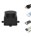 12 Meter ToF LiDAR Sensor Kit With 360 Degree Scanning Walnut-Sized Unit 30K Lux Light Resistant ROS And ROS2 C And C Plus Plus SDK Support Raspberry Pi Tutorial For Robots And Drones SLAM Ready Dope LiDAR Scanner Kit With Adapter
