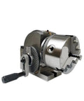 Badass Heavy Duty Universal Dividing Head BS-0 Mount for three jaw chucks, featuring a sturdy design and CNC tailstock.