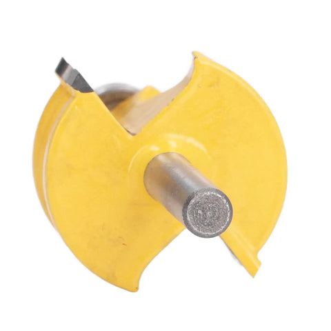 Heavy Duty Quarter Inch Shank Router Bit For Picture Frame Molding With Tough Alloy Blade close-up view showing cutter edge and shank.