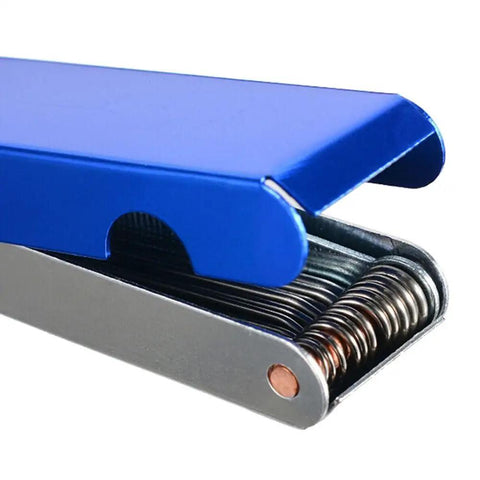 Carburetor Cleaning Nozzle Kit For ATV And Motorcycle With Stainless Steel Needles And Aluminum Shell, blue cover, side view