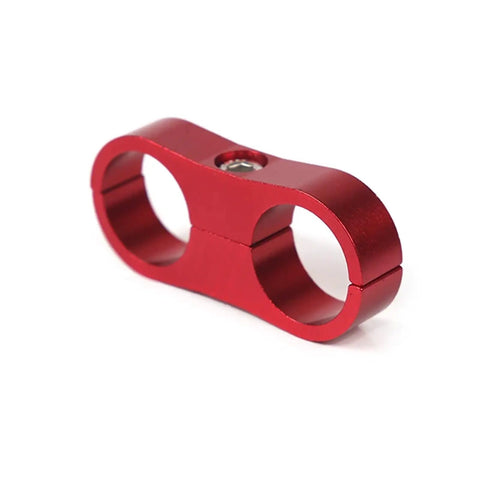 Red aluminum dual AN hose separator clamp, Get Your Custom Hose Clamps Ready With This 10 Piece Aluminum AN4 AN6 AN8 AN10 AN12 Separator Kit For Braided Rubber Line Divider Clamps That Lock Down Tight And Keep Every Connection Secure For Any High Performance Ride Or Rig You Are Building Right Now.