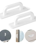 Two Pack Adhesive Cabinet Handles Stick On No Drill Pulls Peel And Stick For Cabinets Doors Closets Glass Sliding Shower Door Handles Durable Strong Adhesive Easy To Install