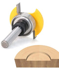T Slot Router Bit With Bearing For Woodworking One Quarter Inch Shank Slot Cutter shown with cut wood example