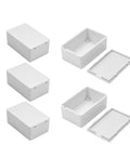 5 Pack Hella Durable Abs Plastic Project Box Enclosure Small Gray Junction Storage Organizer For Diy Electronics Wiring And Craft Projects Ready To Rock Solid Build Quality featuring compact gray ABS enclosures.