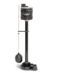Half HP Thermoplastic Pedestal Sump Pump That Runs as a Real Workhorse, Delivers Up To 3600 GPH, black body, side view