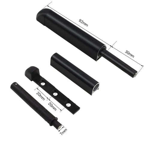 Real Deal Touch To Open Cabinet Hardware, Heavy Duty Spring Loaded Magnetic Door Catches, Handle Free Cupboard Latches, Smooth Glide Buffer Set For Pantries And Doors, 92mm black parts.