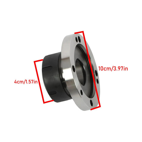 100Mm ER40 Collet Chuck Kit For Precision Machining With One Wrench Heavy Duty Steel Body shown with dimensions of 10cm and 4cm.