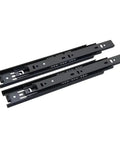 Concealed Undermount Drawer Slides Heavy Duty Ball Bearing with Silky Smooth Zero Drag Glide and No Sweat Quick Install, black steel.