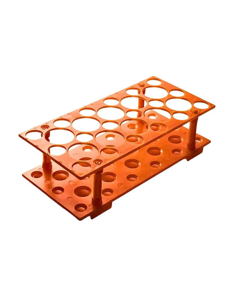 Orange Polypropylene Centrifuge Tube Rack For 10ml 15ml And 50ml Tubes, 28 Well Detachable Plastic Stand, Test Tube Holder