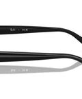 Side view of Dope Low Bridge Fit Oval Sunglasses In Black And Dark Grey, 53 mm Lens Width, Small Frame For Narrow Faces, polished black arms