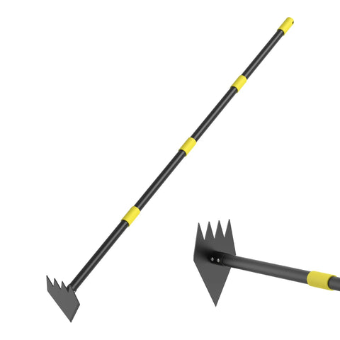 Heavy Duty Garden Hoe With 60 Inch Adjustable Long Handle For Easy Weeding And Lawn Care, Grass Removal, Manganese Steel Construction