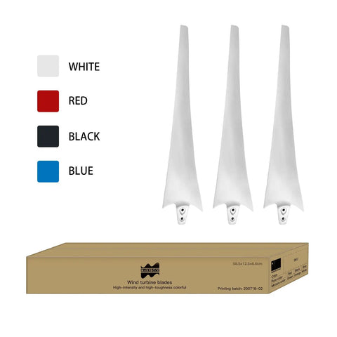 22.83 Inch Wind Turbine Blade For DIY Horizontal Turbine Generators, colors options, white blades and packaging box