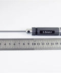 All In One Model Aircraft Maintenance Tool Kit With Cross And Phillips Screwdrivers In 3.5mm, 4.0mm, 5.0mm And 5.8mm For Precise RC Airplane Repairs, Durable Tips, Compact Handy Set For Hobbyists featuring a 3.5mm screwdriver and a ruler for scale.