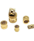 Knurled Threaded Inserts For 3D Printing Copper Embedded Nuts With Knurl Grip for reusable, strong fastening in plastic projects.