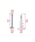 Self-Drilling Drywall Anchors And Screws Kit With Nylon Wall Plugs For Plasterboard, Yellow Zinc-Plated Carbon Steel, Rust-Resistant, No-Prep Install, Self-Tapping Screws For Secure Wall Mounts And Heavy Stuff, 20pcs, 32mm and 33mm
