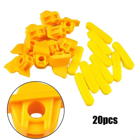 20 Pack 27mm Nylon Rim Guard Inserts For Tire Machines Yellow Color, close-up view and pile arrangement with emphasis on detail.
