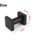 Back To Back Matte Black Aluminum Shower Door Handle Set With Round Knob Double Sided Bathroom Grab Bar Push Pull Handles Durable Aluminum Alloy Construction No Fuss Install Modern Space Saver For Bathrooms, 85mm x 50mm
