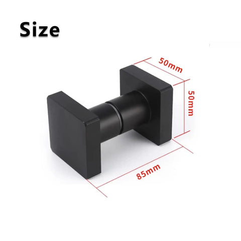 Back To Back Matte Black Aluminum Shower Door Handle Set With Round Knob Double Sided Bathroom Grab Bar Push Pull Handles Durable Aluminum Alloy Construction No Fuss Install Modern Space Saver For Bathrooms, 85mm x 50mm