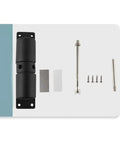 Built Tough Adjustable Zinc Alloy Door Closer, 30 Kg Capacity, automatic spring closure kit with black hinge mechanism