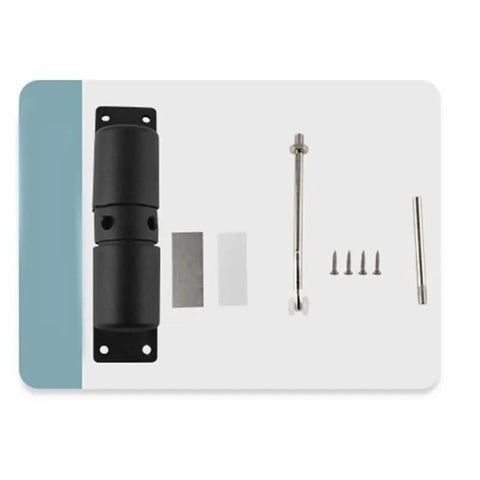 Built Tough Adjustable Zinc Alloy Door Closer, 30 Kg Capacity, automatic spring closure kit with black hinge mechanism