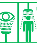Eye Wash And Safety Shower Tin Sign 12 By 8 Inch Metal Safety Notice Plaque For Workplace Factory Warehouse Restroom Clinic