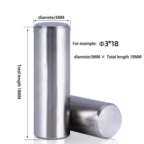 Two M2 304 Stainless Steel Cylindrical Dowel Pins, 100 Pack, Solid Round Locating Pins For Precision Alignment And Fixing, 2x22 Mm Size