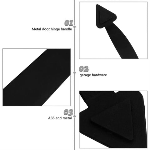 Heavy Steel Garage Door Hardware Kit With Decorative Pull Handle Hinges And Smooth Close Damping showing metal hinge handle close-up.